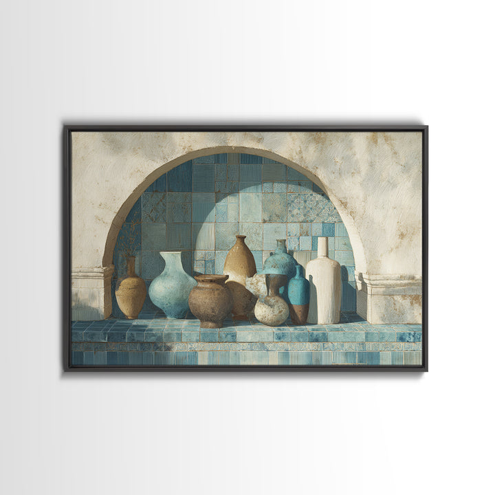 Architectural Archway in Warm Mediterranean Light Canvas Print, Art, Digital Art, Living Room Decor, Watercolor Art, ART-3x2-26