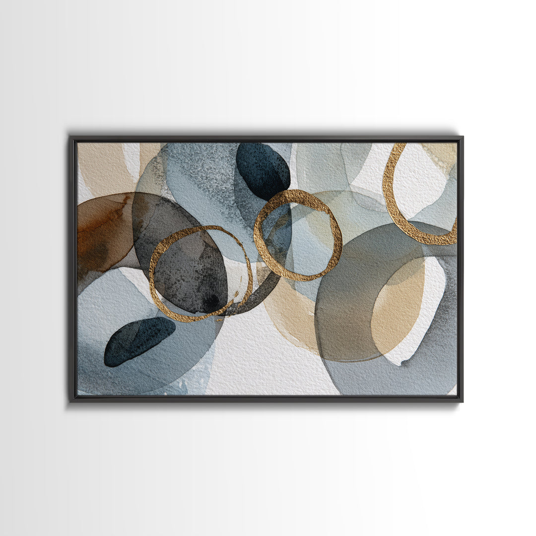 Modern Sculptural Shapes Rendered as Painted Forms Canvas Print, Art, Art Deco, Living Room Decor, Abstract Art, ART-3x2-34