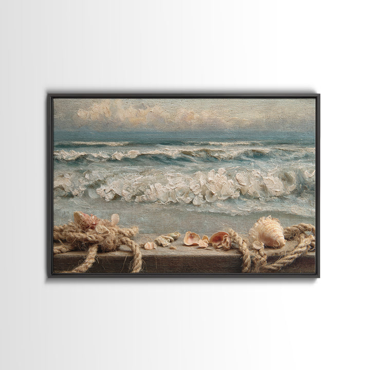 Dramatic Seascape with Foam and Storm Clouds Canvas Print, Art, Metal Wall Art, Living Room Decor, Abstract Art, ART-3x2-52