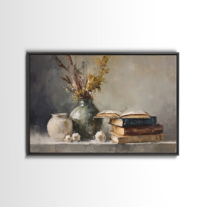 Sunlit Interior Still Life Canvas Print, Art, Art Commission, Living Room Decor, Fine Art, Black Art, Framed Art, ART-3x2-66
