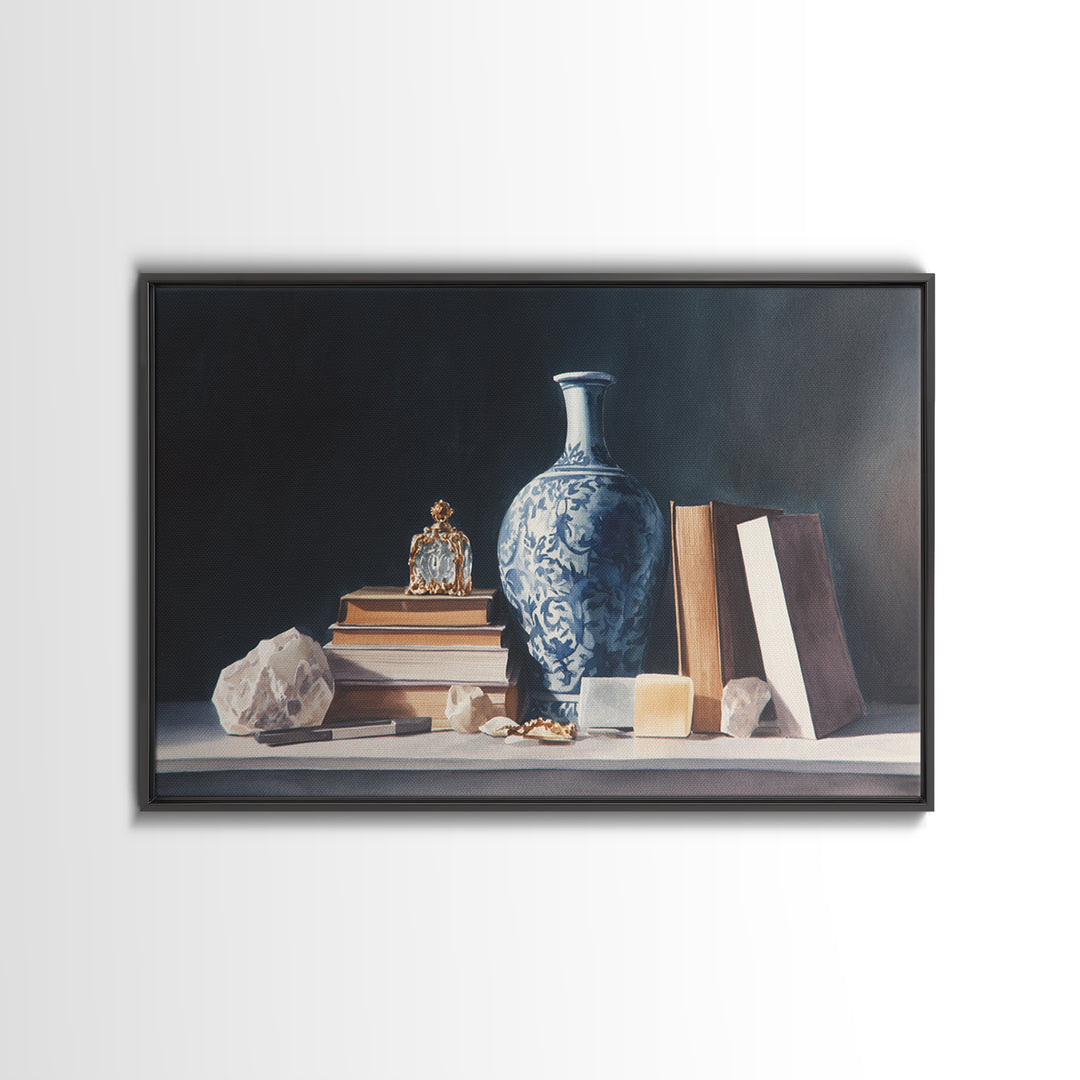 Sunlit Interior Still Life Framed Canvas Print, Art, Art Nouveau, Living Room Decor, Fine Art, Abstract Wall Art, ART-3x2-90