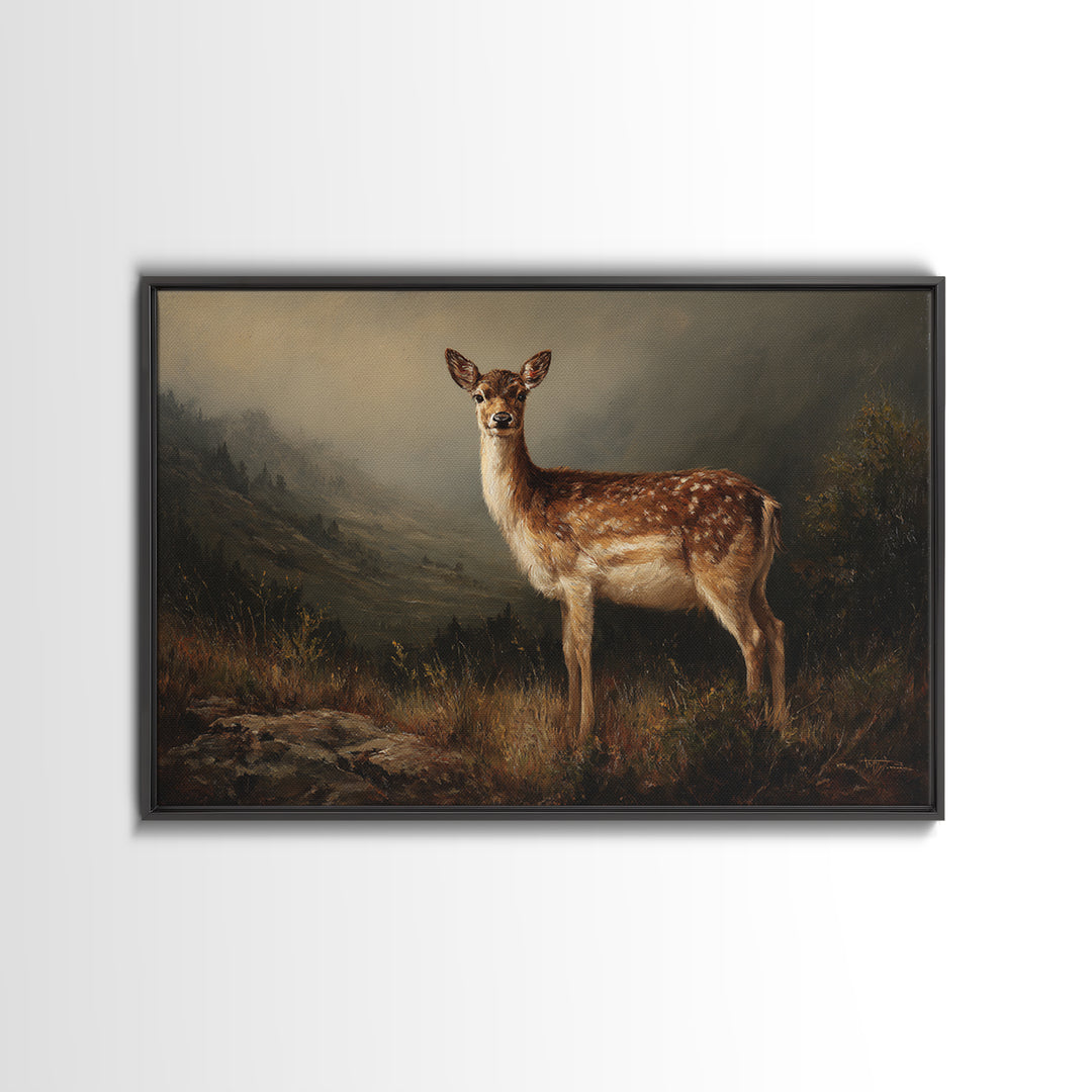 Elegant Animal Portrait Canvas Print, Art, Framed Wall Art, Living Room Decor, Fine Art, Resin Art, Boho Wall Art, ART-3x2-94