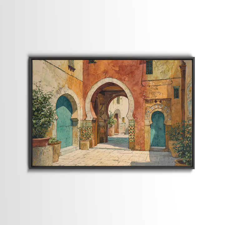 Architectural Archway in Warm Mediterranean Light Canvas Print, Art, Canvas Wall Art, Living Room Decor, Fine Art, ART-3x2-98