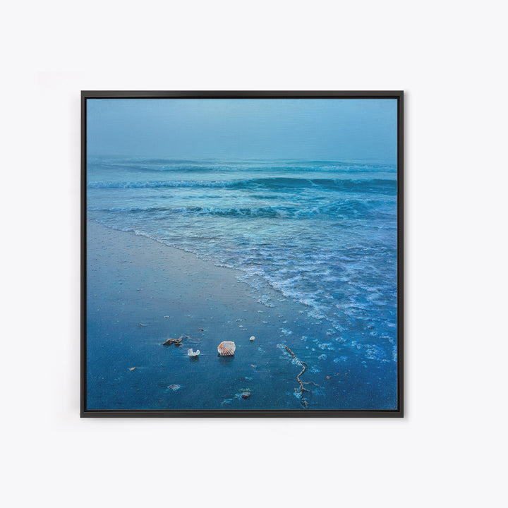 Moody Seascape at Twilight Framed Canvas Print, Above Sofa Art, Mid Century Modern, Living Room Decor, Fine Art, Statement, ASA-1x1-12