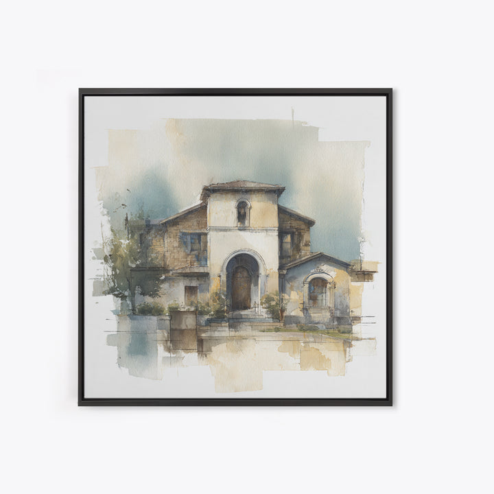 Architectural Arch Study Framed Canvas Print, Above Sofa Art, Minimalist Wall Art, Living Room Decor, Abstract Art, Statement, ASA-1x1-33