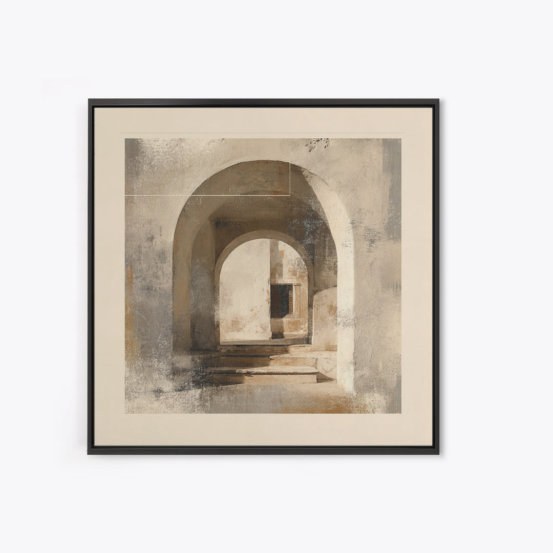 Architectural Arch Study Framed Canvas Print, Above Sofa Art, Minimalist Wall Art, Living Room Decor, Abstract Art, Statement, ASA-1x1-57