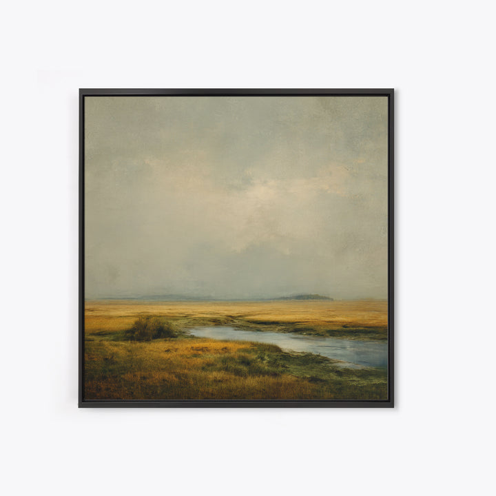 Gallery Style Landscape with Expansive Negative Space Canvas Print, Above Sofa Art, Japandi Wall Art, Living Room Decor, ASA-1x1-72