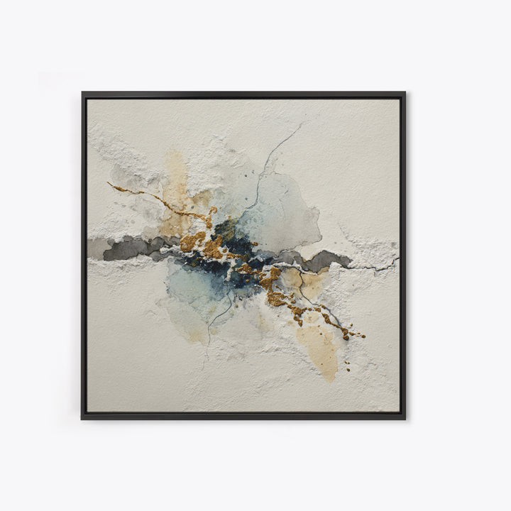Minimal Black Ink Composition Framed Canvas Print, Above Sofa Art, Farmhouse Decor, Living Room Decor, Fine Art, Statement, ASA-1x1-8