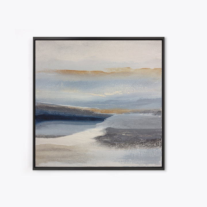Minimal Black Ink Composition Framed Canvas Print, Above Sofa Art, Wall Decor, Living Room Decor, Fine Art, Statement, ASA-1x1-80