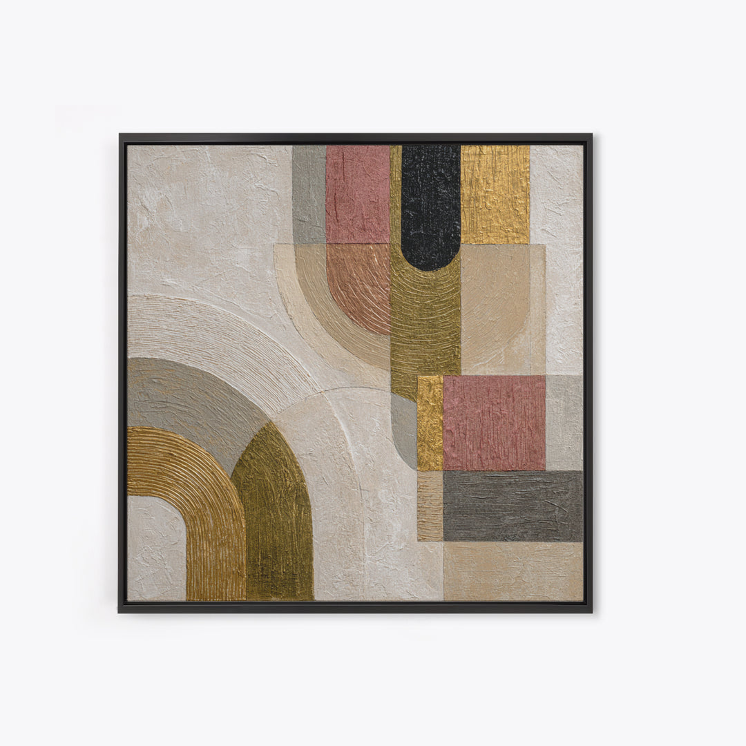 Textured Plaster Abstract Framed Canvas Print, Above Sofa Art, Neutral Decor, Living Room Decor, Fine Art, Statement, ASA-1x1-83