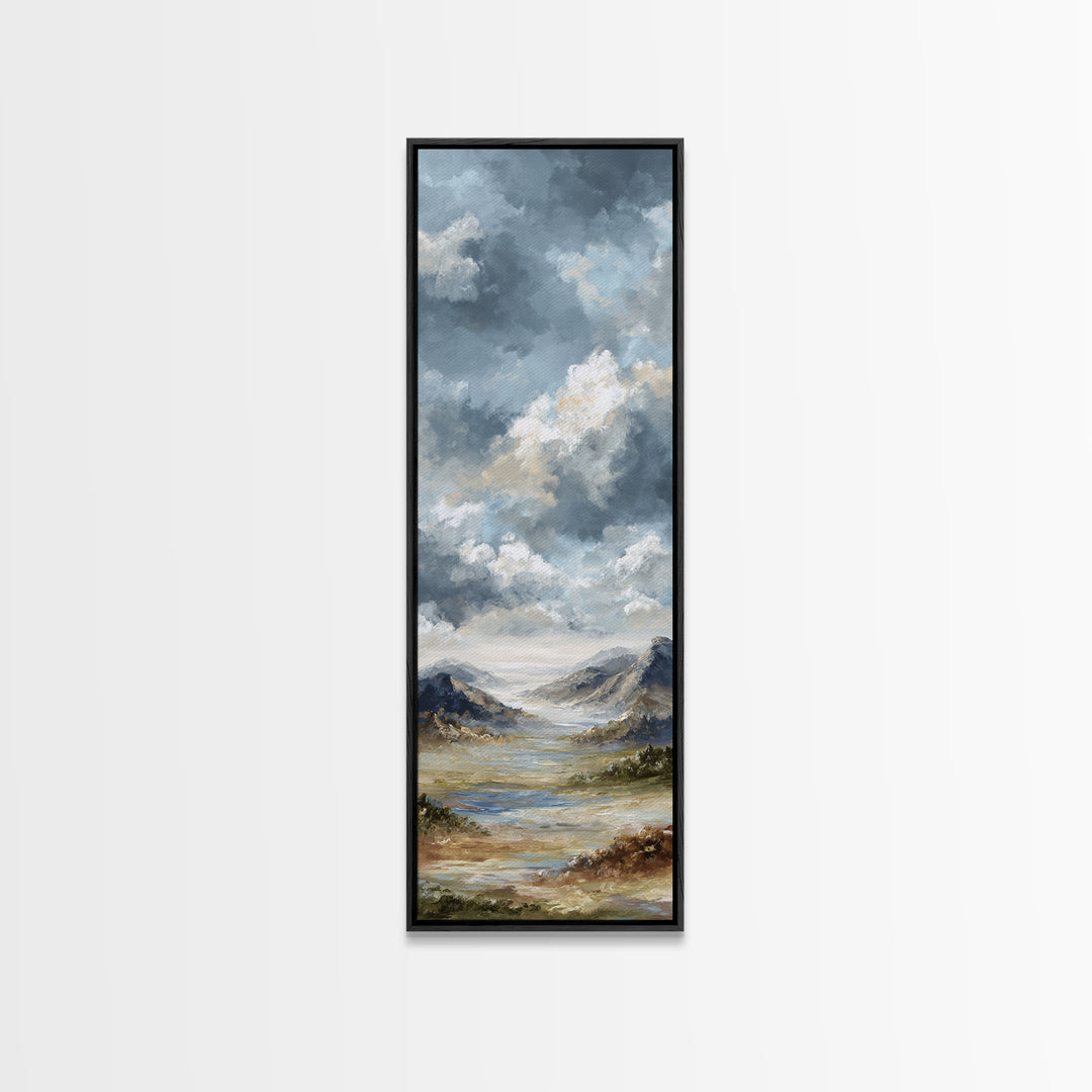 Dramatic Cloudscape over a Distant Valley Canvas Print, Above Sofa Art, Modern Decor, Living Room Decor, Fine Art, Statement, ASA-1x3-17