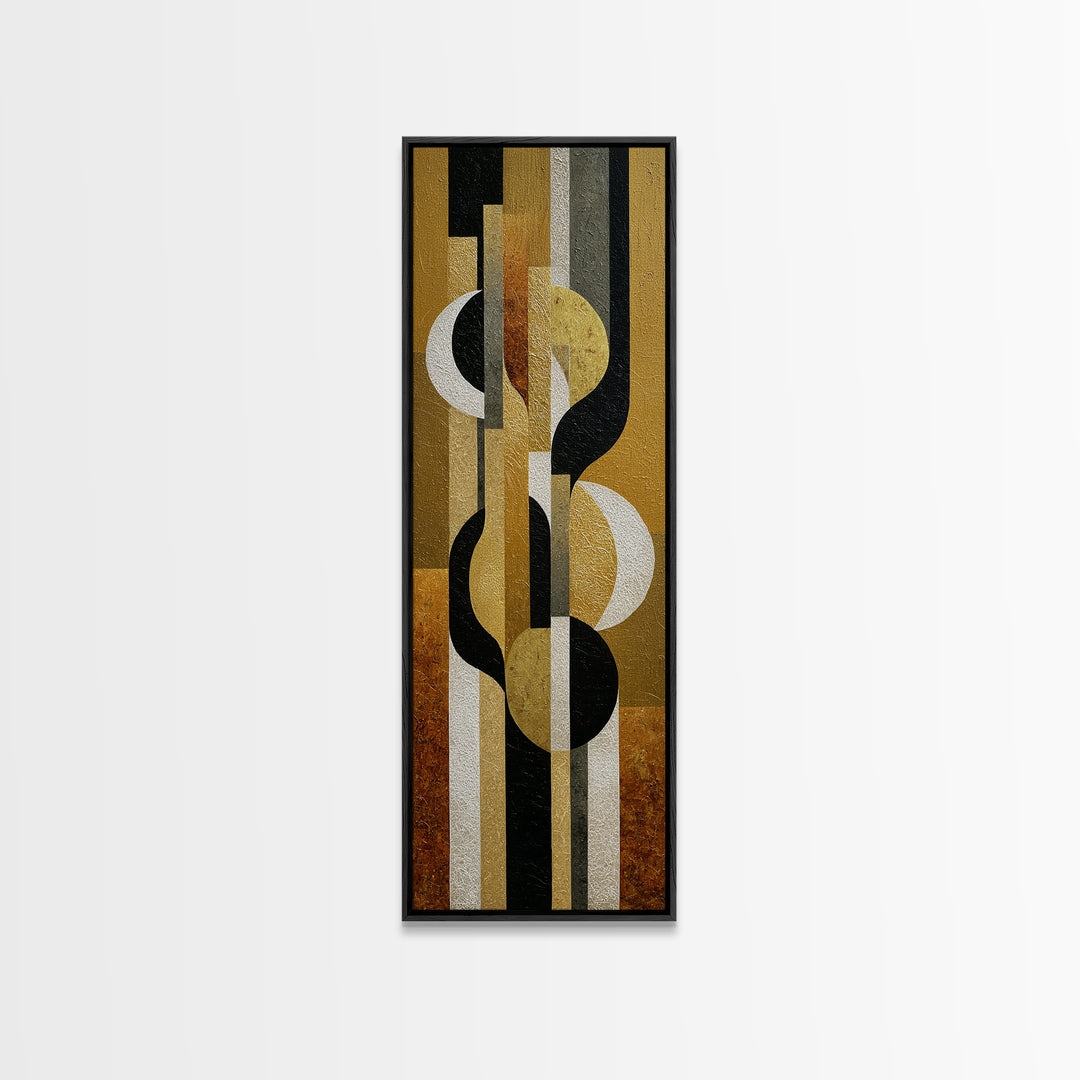 Luxury Monochrome Stone Composition Framed Canvas Print, Above Sofa Art, Living Room Decor, Watercolor Art, Statement, ASA-1x3-31