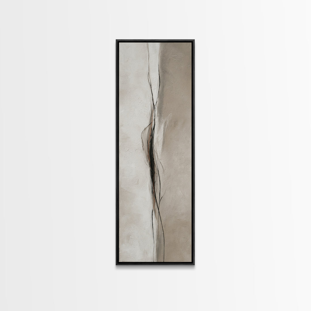 Minimal Black Ink Composition Canvas Print, Above Sofa Art, Statement Artwork, Living Room Decor, Fine Art, Statement, ASA-1x3-44