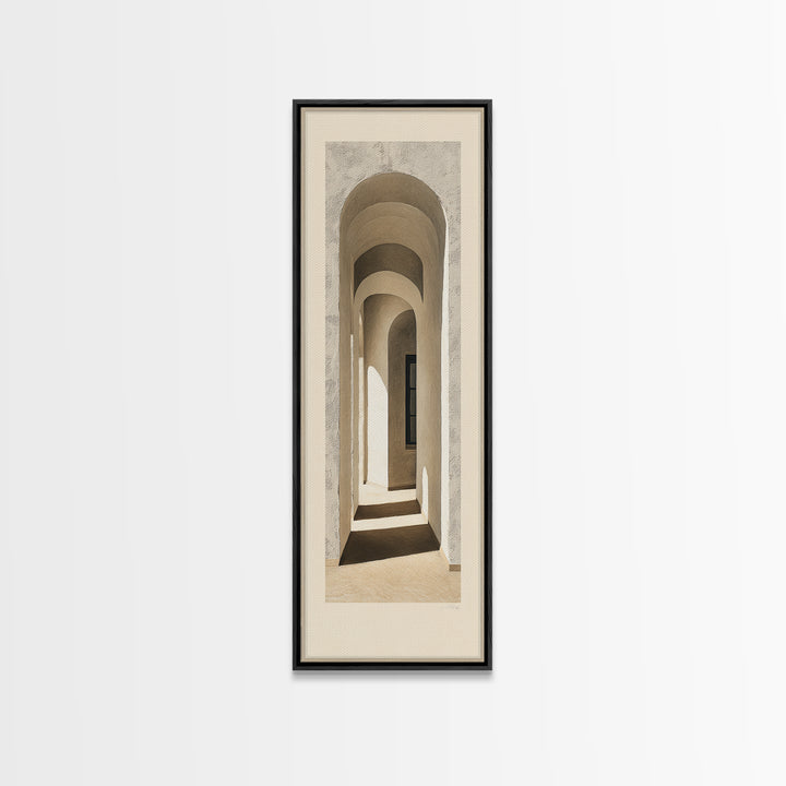 Architectural Arch Study Framed Canvas Print, Above Sofa Art, Botanical Wall Art, Living Room Decor, Oil Painting, Statement, ASA-1x3-45