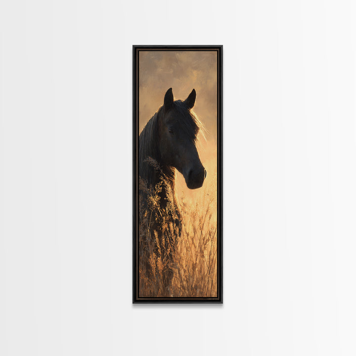 Statement Horse Silhouette Canvas Print, Above Sofa Art, Bedroom Wall Art, Living Room Decor, Fine Art, Statement, Wall Decor, ASA-1x3-49
