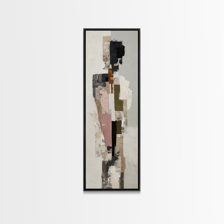 Luxury Monochrome Stone Composition Canvas Print, Above Sofa Art, Wall Art, Living Room Decor, Oil Painting, Statement, ASA-1x3-55