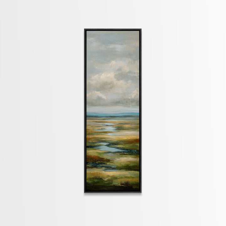 Oversized Abstract Landscape Framed Canvas Print, Above Sofa Art, Modern Decor, Living Room Decor, Fine Art, Statement, ASA-1x3-61