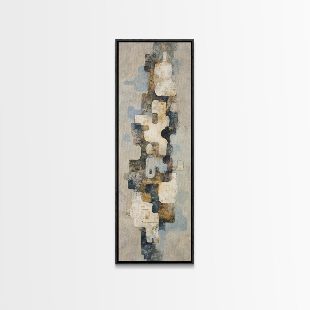 Large Modern Organic Shapes Framed Canvas Print, Above Sofa Art, Modern Art, Living Room Decor, Fine Art, Statement, Art Print, ASA-1x3-62