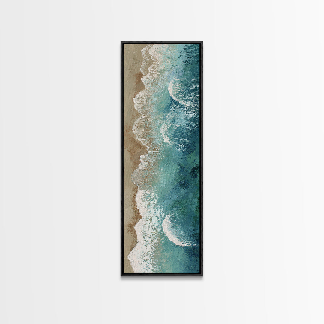 Panoramic Coastal Shoreline from an Aerial View Canvas Print, Above Sofa Art, Farmhouse Decor, Living Room Decor, Statement, ASA-1x3-63