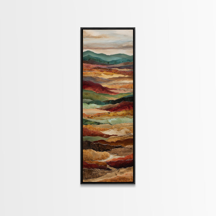 Abstract Canyon Landscape Canvas Print, Above Sofa Art, Living Room Decor, Watercolor Art, Statement 367, Set of Prints, ASA-1x3-67