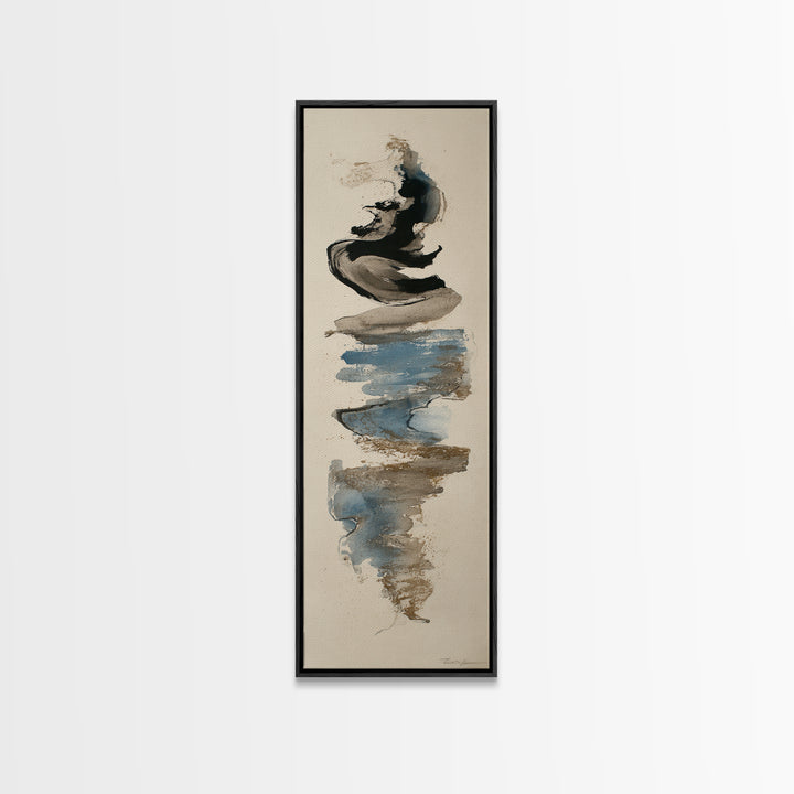 Minimal Black Ink Composition Canvas Print, Above Sofa Art, Printable Wall Art, Living Room Decor, Fine Art, Statement, ASA-1x3-68