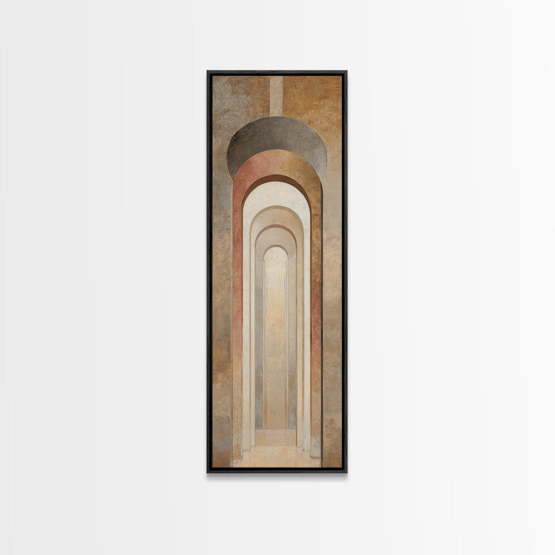 Architectural Arch Study Framed Canvas Print, Above Sofa Art, Botanical Wall Art, Living Room Decor, Oil Painting, Statement, ASA-1x3-69
