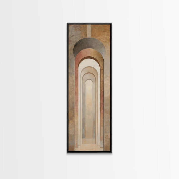 Architectural Arch Study Framed Canvas Print, Above Sofa Art, Botanical Wall Art, Living Room Decor, Oil Painting, Statement, ASA-1x3-69