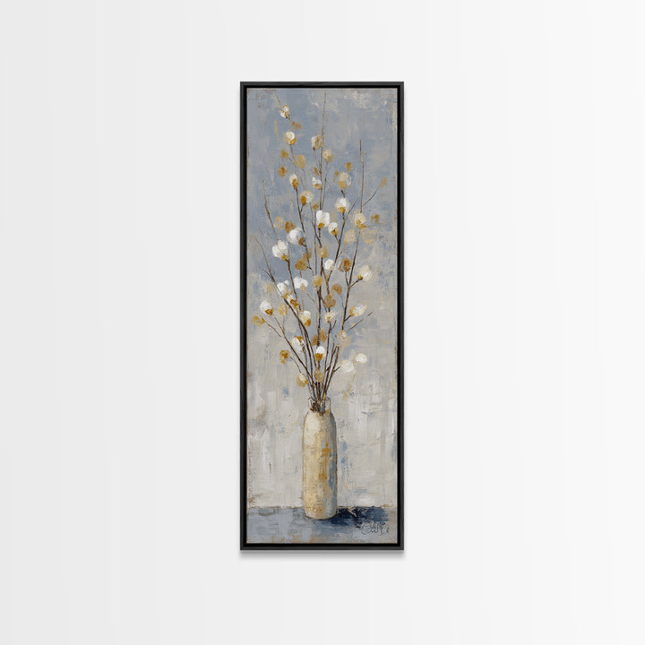 Large Neutral Still Life Framed Canvas Print, Above Sofa Art, Japandi Wall Art, Living Room Decor, Watercolor Art, Statement, ASA-1x3-74