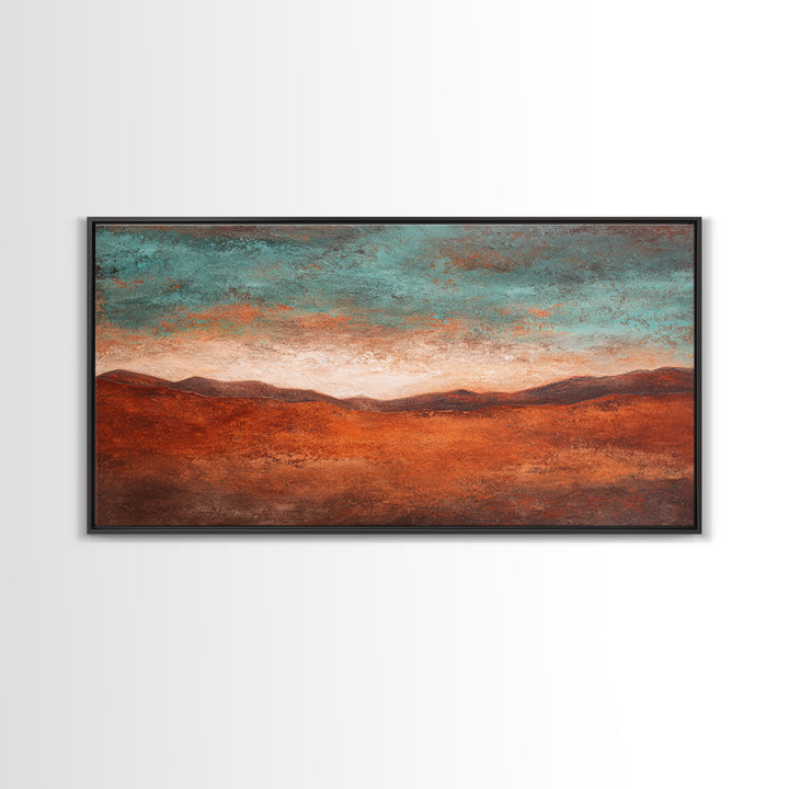 Abstract Canyon Landscape Framed Canvas Print, Above Sofa Art, Living Room Decor, Oil Painting, Statement 103, Set of Prints, ASA-2x1-3
