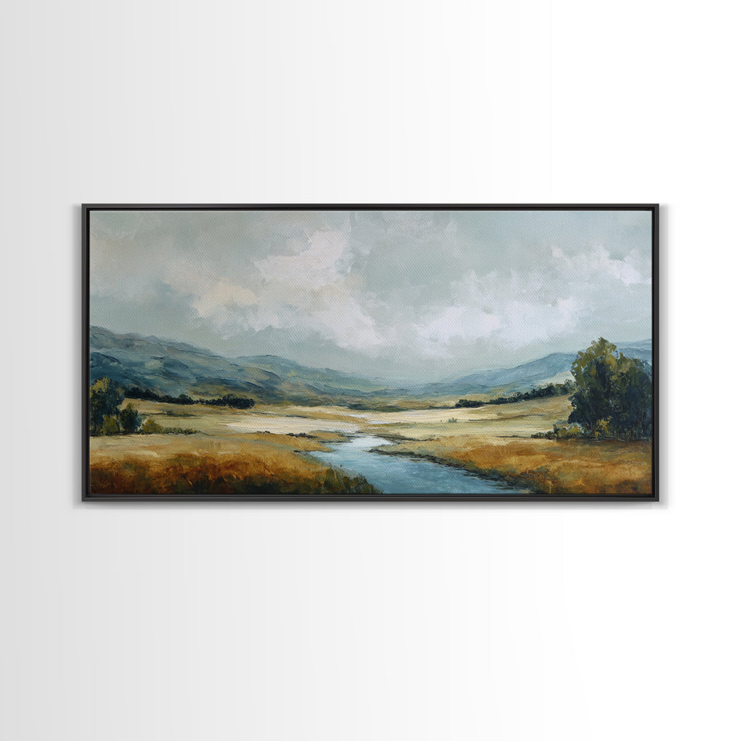Gallery Style Landscape with Expansive Negative Space Canvas Print, Above Sofa Art, Room Decor, Living Room Decor, Statement, ASA-2x1-44