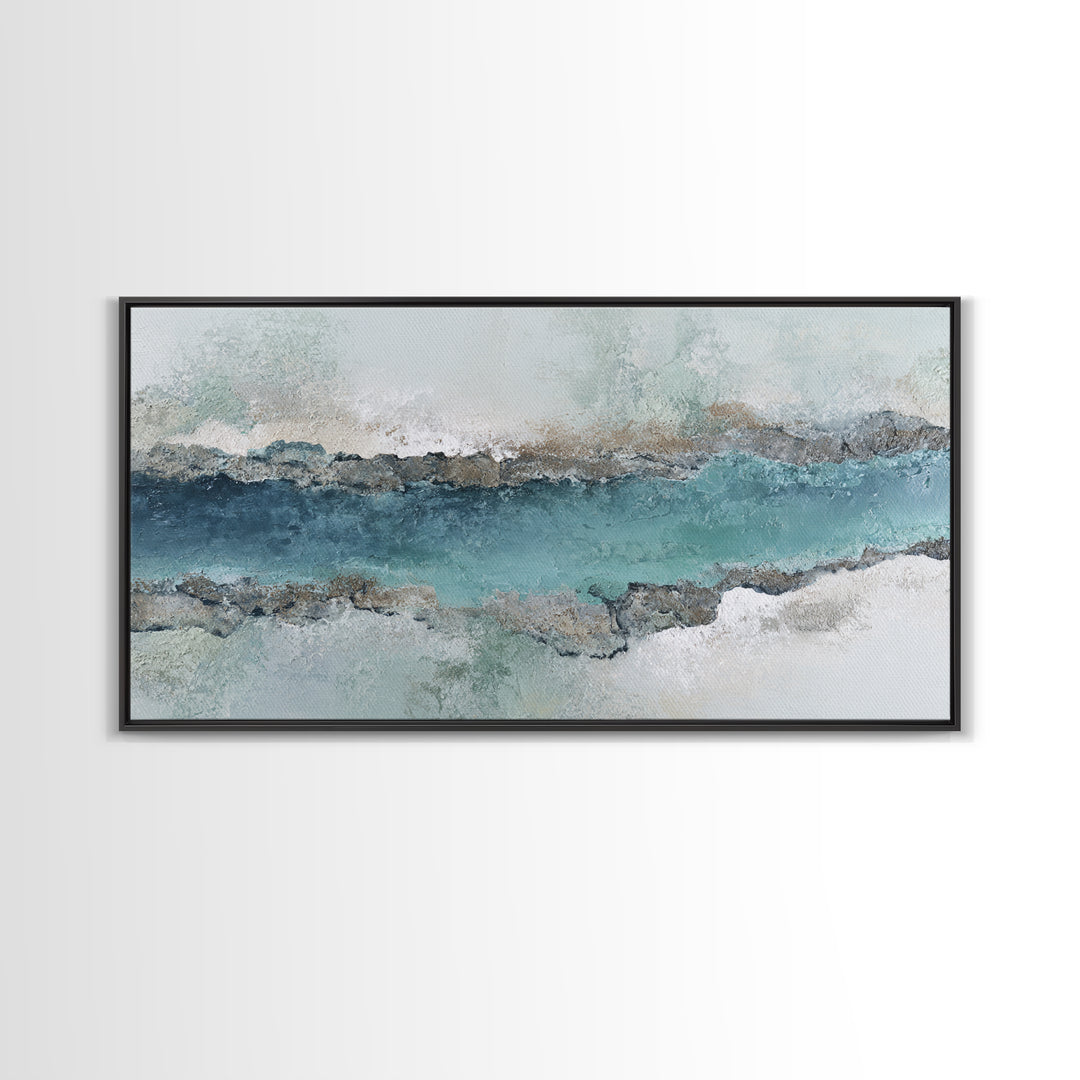 Panoramic Coastal Shoreline from an Aerial View Canvas Print, Above Sofa Art, Living Room Decor, Fine Art, Statement, ASA-2x1-47