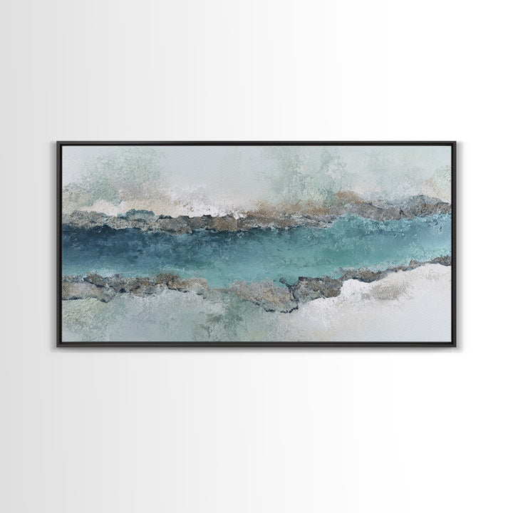Panoramic Coastal Shoreline from an Aerial View Canvas Print, Above Sofa Art, Living Room Decor, Fine Art, Statement, ASA-2x1-47