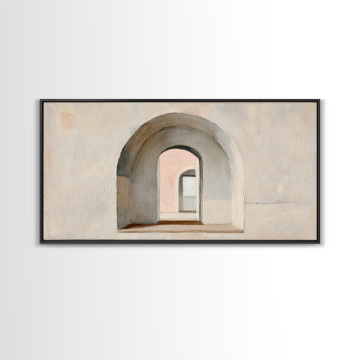 Architectural Arch Study Canvas Print, Above Sofa Art, Living Room Decor, Oil Painting, Statement, Oversized Wall Art, ASA-2x1-53