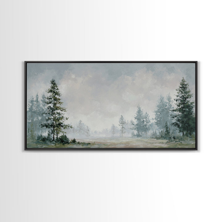 Modern Scandinavian Forest Framed Canvas Print, Above Sofa Art, Canvas Print, Living Room Decor, Fine Art, Statement, ASA-2x1-59