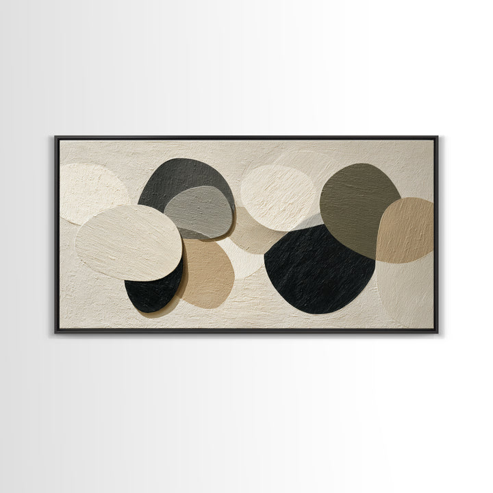 Large Modern Organic Shapes Canvas Print, Above Sofa Art, Minimalist Decor, Living Room Decor, Statement, Frame Tv Art, ASA-2x1-70
