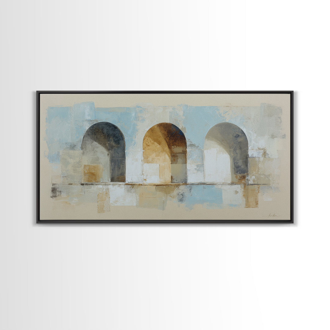 Architectural Arch Study Canvas Print, Above Sofa Art, Living Room Decor, Oil Painting, Statement, Oversized Wall Art, ASA-2x1-77