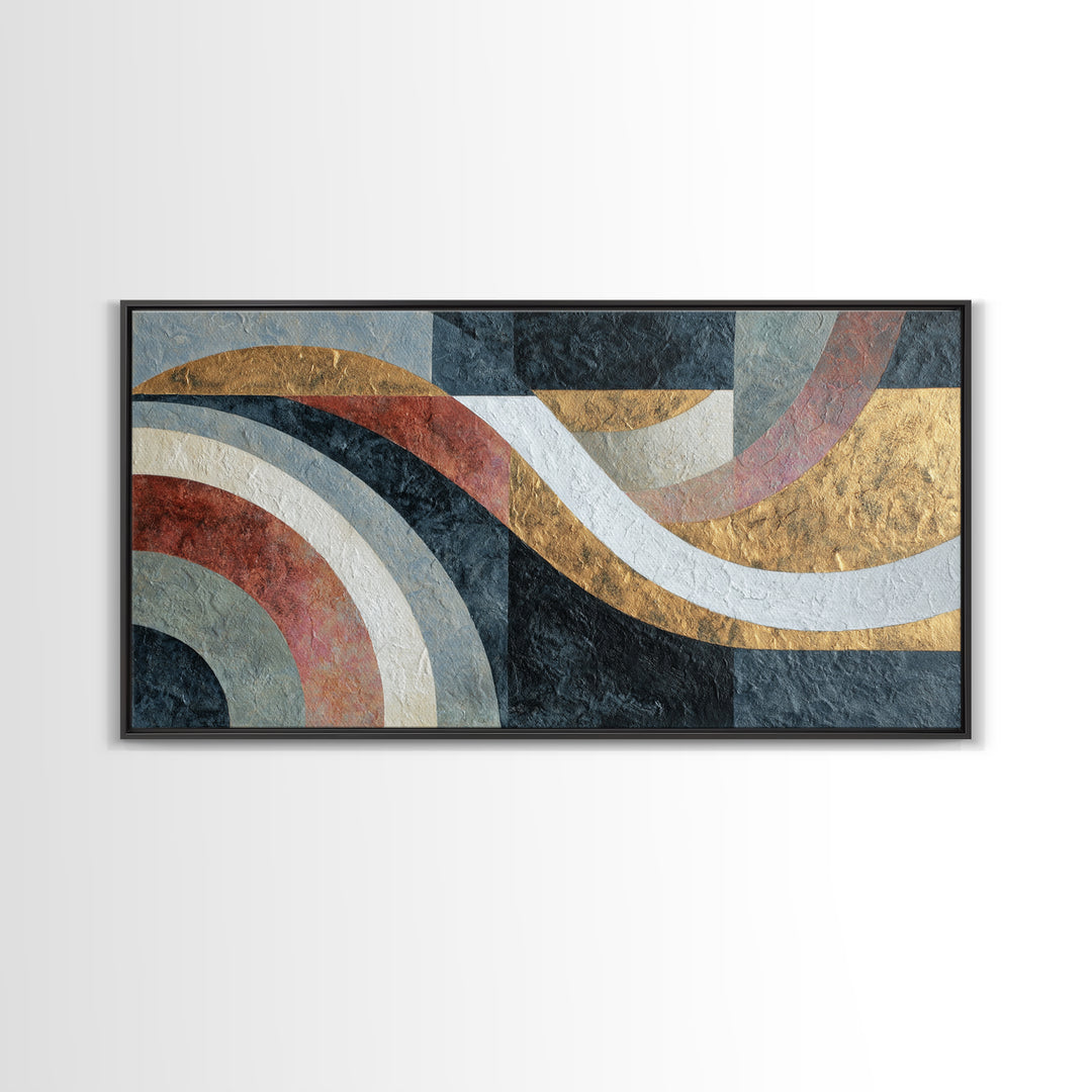 Textured Plaster Abstract Framed Canvas Print, Above Sofa Art, Above Bed Decor, Living Room Decor, Abstract Art, Statement, ASA-2x1-79