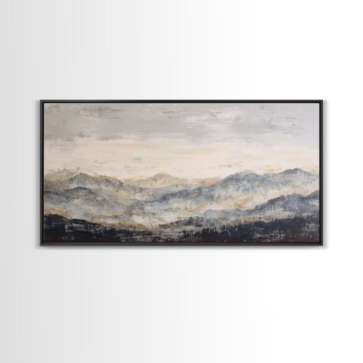 Sunlit Rolling Hills Framed Canvas Print, Above Sofa Art, Mid Century Modern, Living Room Decor, Fine Art, Statement, ASA-2x1-85