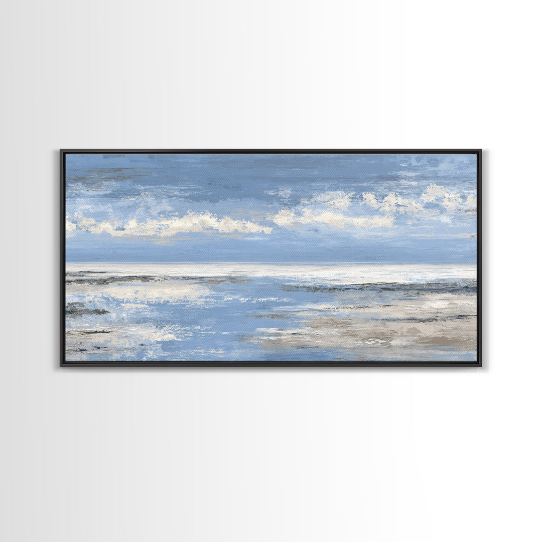 Panoramic Coastal Shoreline from an Aerial View Canvas Print, Above Sofa Art, Coastal Decor, Living Room Decor, Statement, ASA-2x1-95