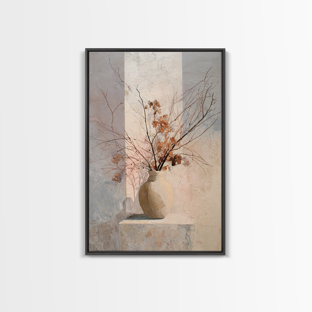 Large Neutral Still Life Framed Canvas Print, Above Sofa Art, Statement Artwork, Living Room Decor, Fine Art, Statement, ASA-2x3-22