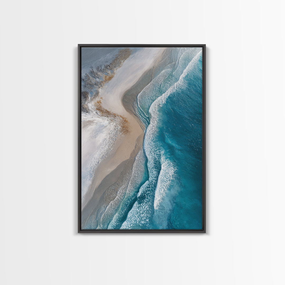 Panoramic Coastal Shoreline from an Aerial View Canvas Print, Above Sofa Art, Gallery Decor, Living Room Decor, Statement, ASA-2x3-35