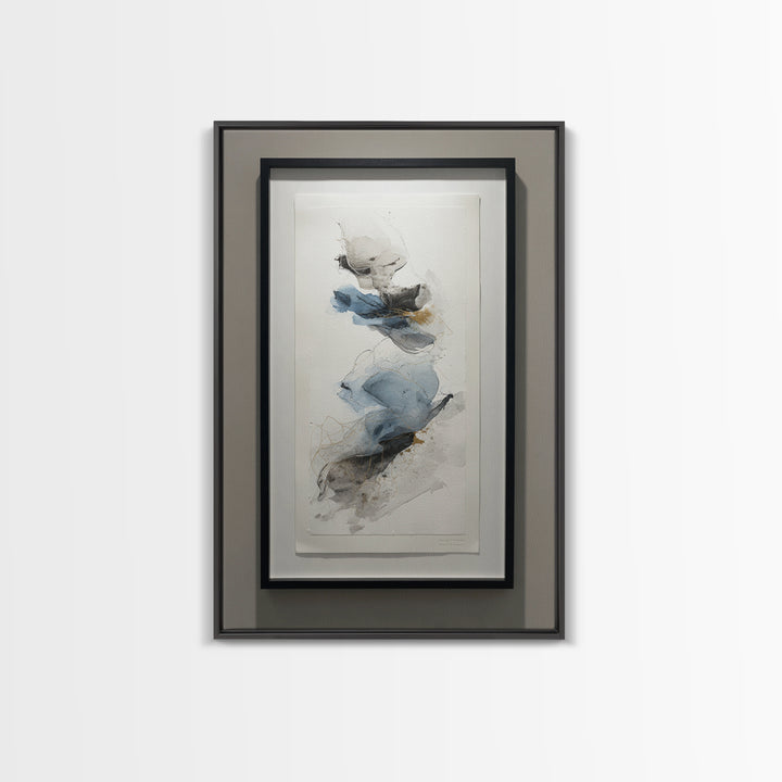 Minimal Black Ink Composition Canvas Print, Above Sofa Art, Floral Wall Art, Living Room Decor, Statement, Luxury Decor, ASA-2x3-40