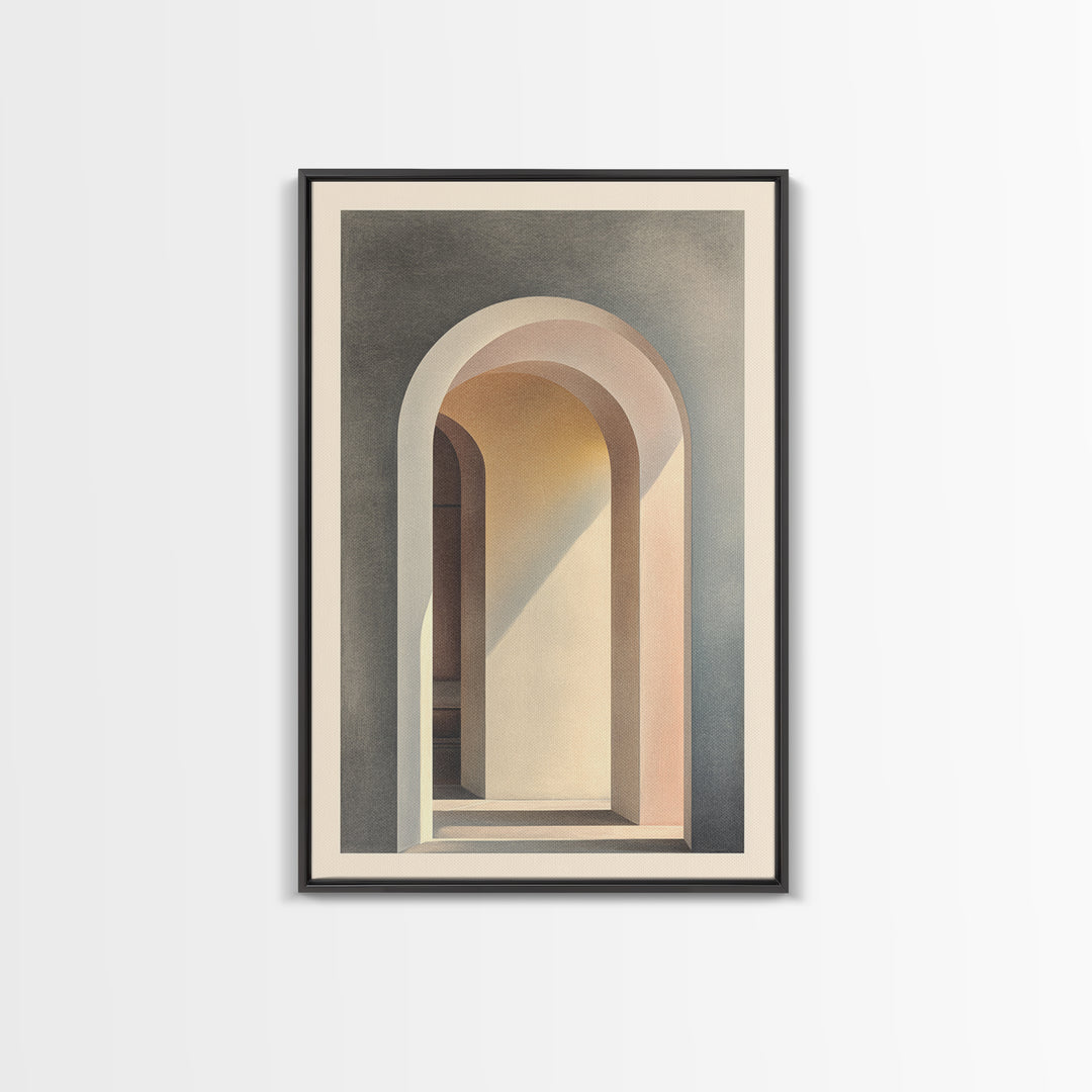 Architectural Arch Study Framed Canvas Print, Above Sofa Art, Textured Painting, Living Room Decor, Abstract Art, Statement, ASA-2x3-41