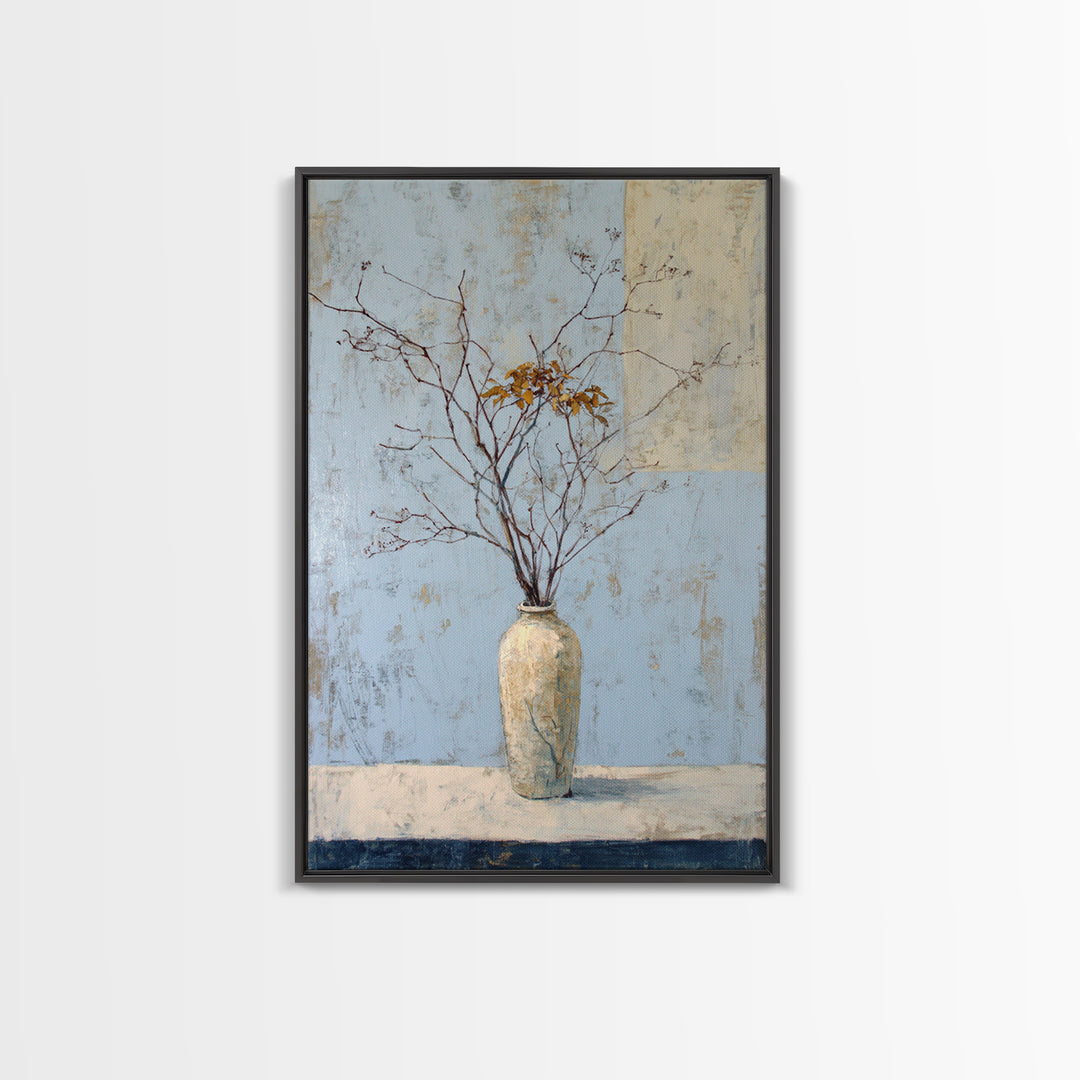 Large Neutral Still Life Framed Canvas Print, Above Sofa Art, Statement Artwork, Living Room Decor, Fine Art, Statement, ASA-2x3-46