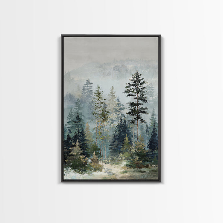 Modern Scandinavian Forest Framed Canvas Print, Above Sofa Art, Modern Decor, Living Room Decor, Fine Art, Statement, ASA-2x3-47