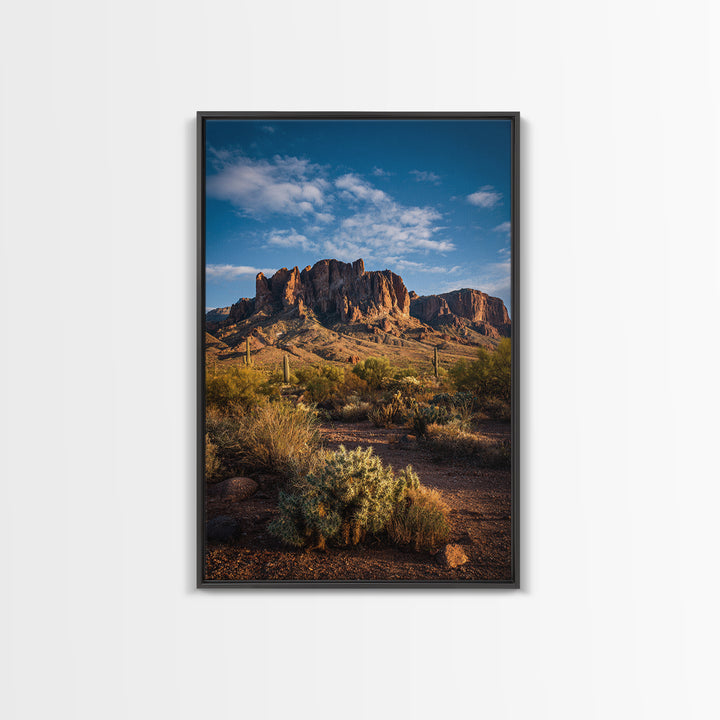 Desert Mesa Panorama Framed Canvas Print, Above Sofa Art, Bauhaus Print, Living Room Decor, Fine Art, Statement, ASA-2x3-52
