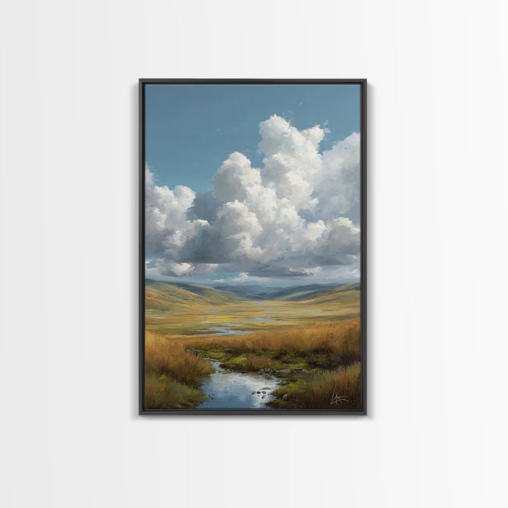 Dramatic Cloudscape over a Distant Valley Canvas Print, Above Sofa Art, Home Decor, Living Room Decor, Fine Art, Statement, ASA-2x3-61