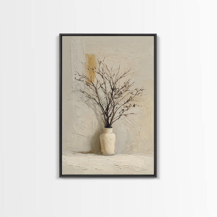 Large Neutral Still Life Canvas Print, Above Sofa Art, Textured Painting, Living Room Decor, Oil Painting, Statement, ASA-2x3-70