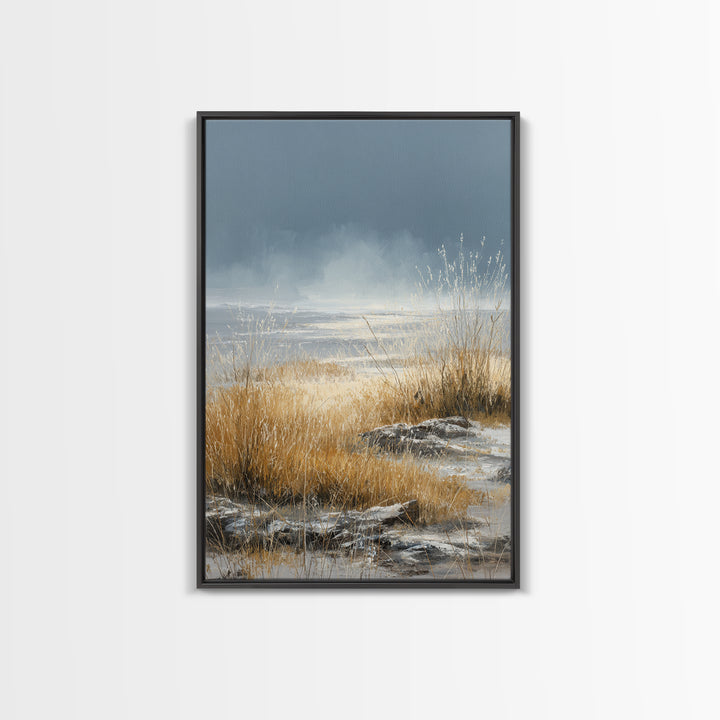 Modern Scandinavian Forest Canvas Print, Above Sofa Art, Living Room Decor, Oil Painting, Statement, Textured Wall Art, ASA-2x3-71