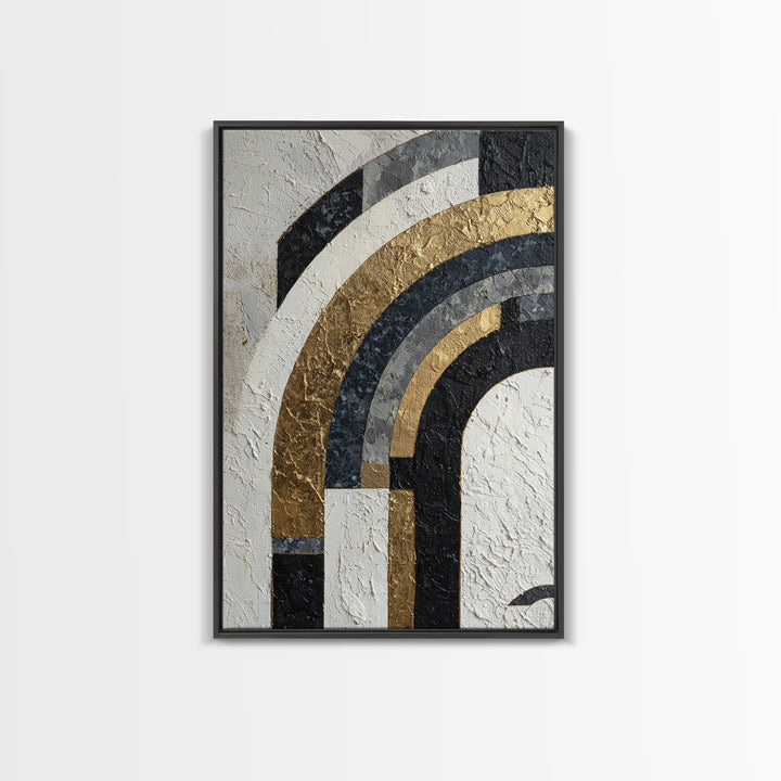 Luxury Monochrome Stone Composition Framed Canvas Print, Above Sofa Art, Room Decor, Living Room Decor, Fine Art, Statement, ASA-2x3-75